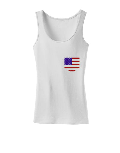 American Flag Faux Pocket Design Womens Tank Top by TooLoud-Womens Tank Tops-TooLoud-White-X-Small-Davson Sales
