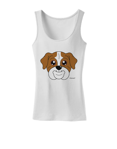 Cute Bulldog - Red Womens Tank Top by TooLoud-Womens Tank Tops-TooLoud-White-X-Small-Davson Sales