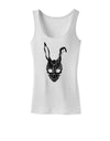 Scary Bunny Face Black Distressed Womens Tank Top-Womens Tank Tops-TooLoud-White-X-Small-Davson Sales