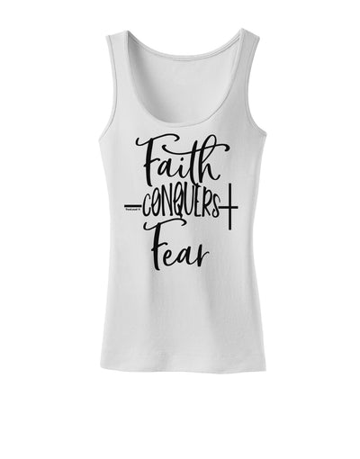 Faith Conquers Fear Womens Petite Tank Top-Womens Tank Tops-TooLoud-White-X-Small-Davson Sales