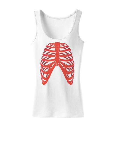 Human Red Skeleton Bones Ribcage Womens Tank Top-Womens Tank Tops-TooLoud-White-X-Small-Davson Sales