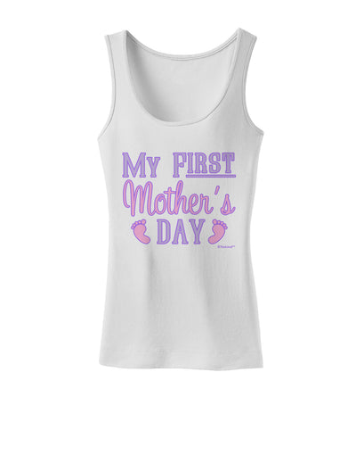 My First Mother's Day - Baby Feet - Pink Womens Tank Top by TooLoud-Womens Tank Tops-TooLoud-White-X-Small-Davson Sales