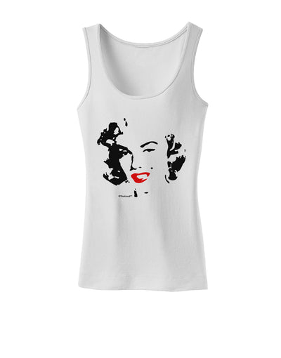 Marilyn Monroe Cutout Design Red Lips Womens Tank Top by TooLoud-Womens Tank Tops-TooLoud-White-X-Small-Davson Sales