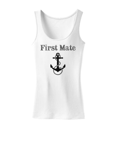 Ship First Mate Nautical Anchor Boating Womens Tank Top-Womens Tank Tops-TooLoud-White-X-Small-Davson Sales