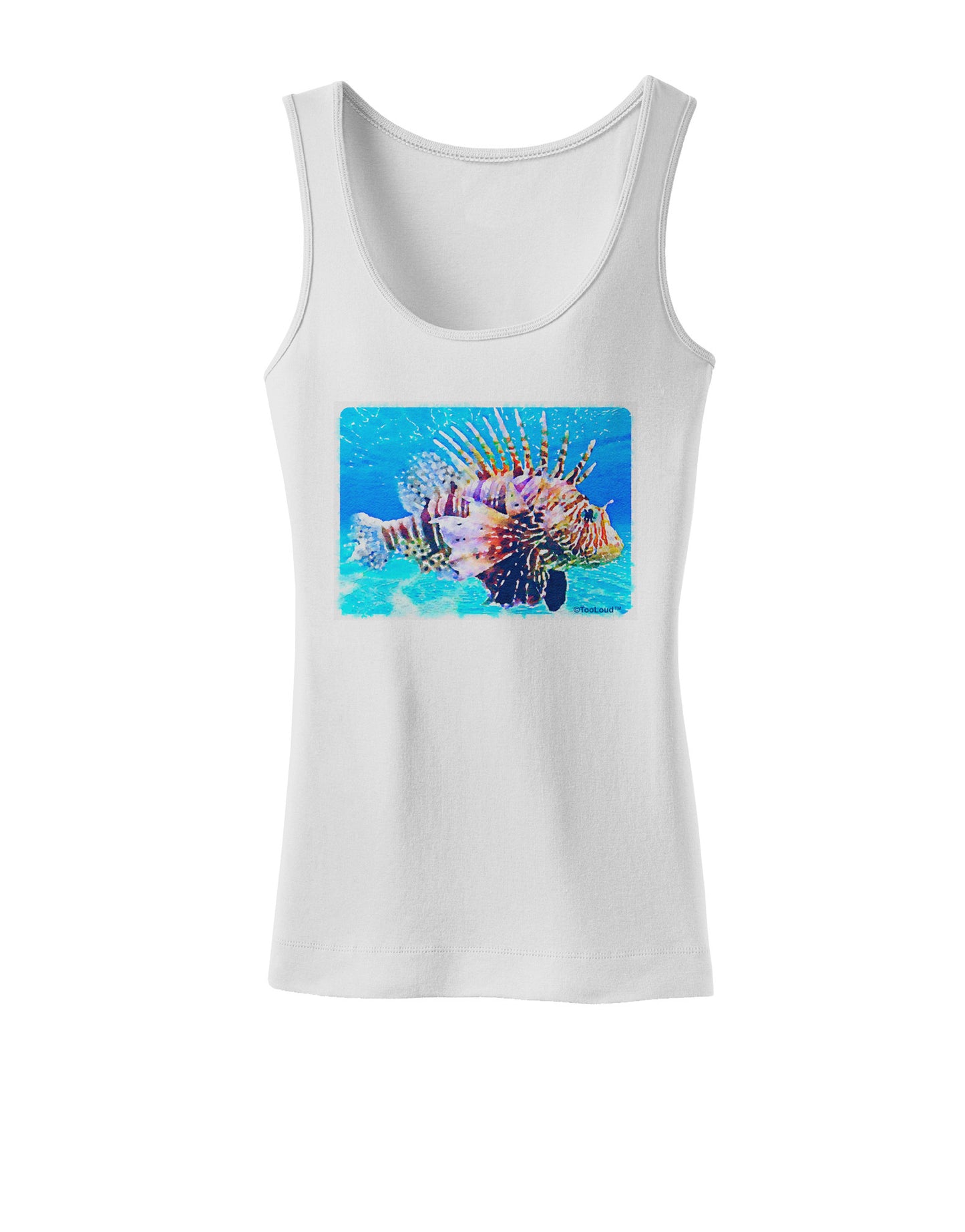 Lionfish in Watercolor Womens Tank Top by-Womens Tank Tops-TooLoud-White-X-Small-Davson Sales
