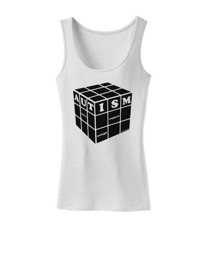 Autism Awareness - Cube B & W Womens Tank Top-Womens Tank Tops-TooLoud-White-X-Small-Davson Sales