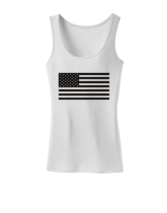 American Flag Glitter - Black Womens Tank Top-Womens Tank Tops-TooLoud-White-X-Small-Davson Sales