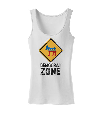 Democrat Zone Womens Petite Tank Top-TooLoud-White-X-Small-Davson Sales