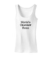 World's Okayest Boss Text - Boss Day Womens Tank Top-Womens Tank Tops-TooLoud-White-X-Small-Davson Sales