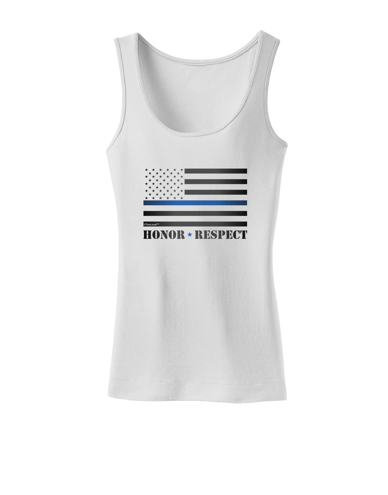 Honor Respect Blue Line Womens Petite Tank Top-TooLoud-White-X-Small-Davson Sales