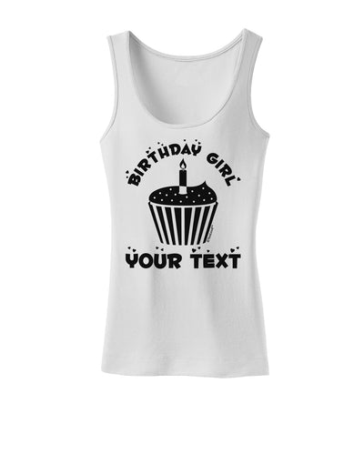 Personalized Birthday Girl Cupcake -Customizable- Name Womens Tank Top-Womens Tank Tops-TooLoud-White-X-Small-Davson Sales