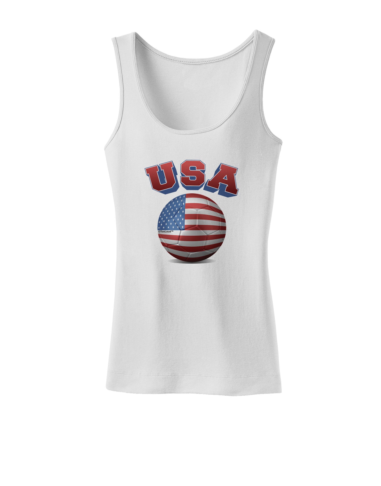 Soccer Ball Flag - USA Womens Petite Tank Top-TooLoud-White-X-Small-Davson Sales