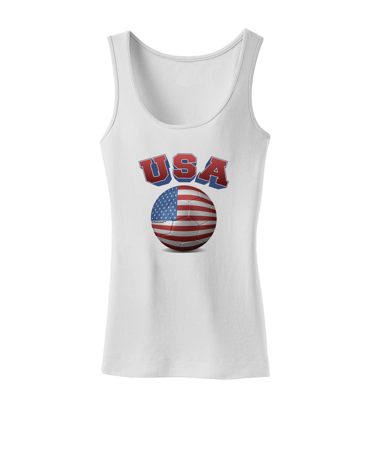 Soccer Ball Flag - USA Womens Petite Tank Top-TooLoud-White-X-Small-Davson Sales