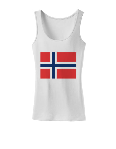 TooLoud Norwegian Flag Womens Petite Tank Top-Womens Tank Tops-TooLoud-White-X-Small-Davson Sales