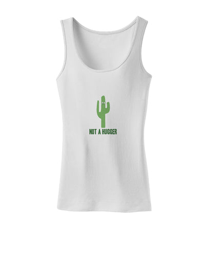 TooLoud Not a Hugger Womens Petite Tank Top-Womens Tank Tops-TooLoud-White-X-Small-Davson Sales