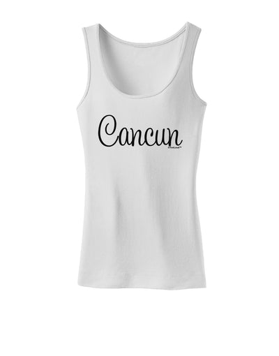 Cancun Mexico - Script Text Womens Tank Top-Womens Tank Tops-TooLoud-White-X-Small-Davson Sales