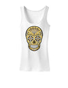 TooLoud Version 8 Gold Day of the Dead Calavera Womens Tank Top-Womens Tank Tops-TooLoud-White-X-Small-Davson Sales