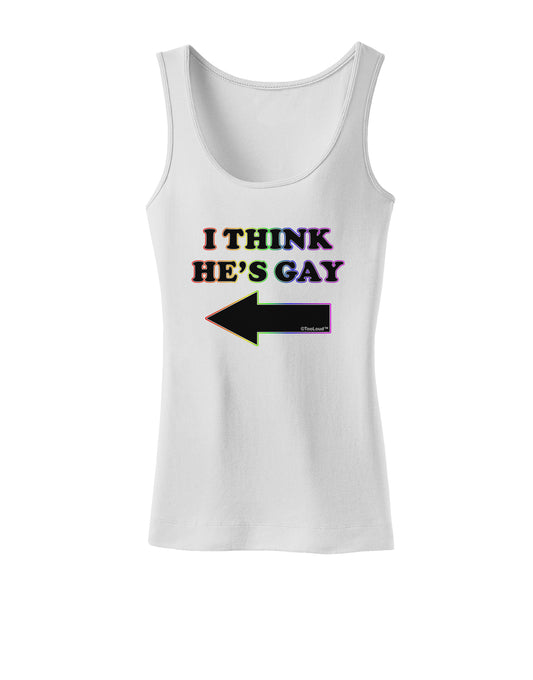 I Think He's Gay Left Womens Petite Tank Top by TooLoud-Mens T-Shirt-TooLoud-White-X-Small-Davson Sales