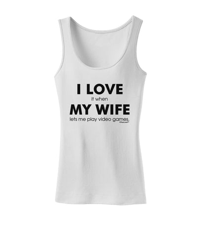 I Love My Wife Videogames Womens Petite Tank Top-TooLoud-White-X-Small-Davson Sales