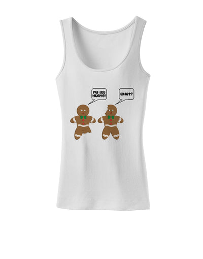 Funny Gingerbread Conversation Christmas Womens Tank Top-Womens Tank Tops-TooLoud-White-X-Small-Davson Sales