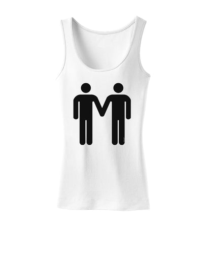 Gay Men Holding Hands Symbol Womens Tank Top-Womens Tank Tops-TooLoud-White-X-Small-Davson Sales