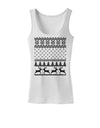 Ugly Christmas Sweater Snowflake Reindeer Pattern Womens Tank Top-Womens Tank Tops-TooLoud-White-X-Small-Davson Sales