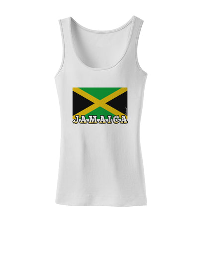 Jamaica Flag Womens Petite Tank Top-TooLoud-White-X-Small-Davson Sales