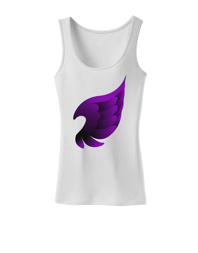 Cute Single Dark Angel Wing Black and Purple Womens Tank Top-Womens Tank Tops-TooLoud-White-X-Small-Davson Sales