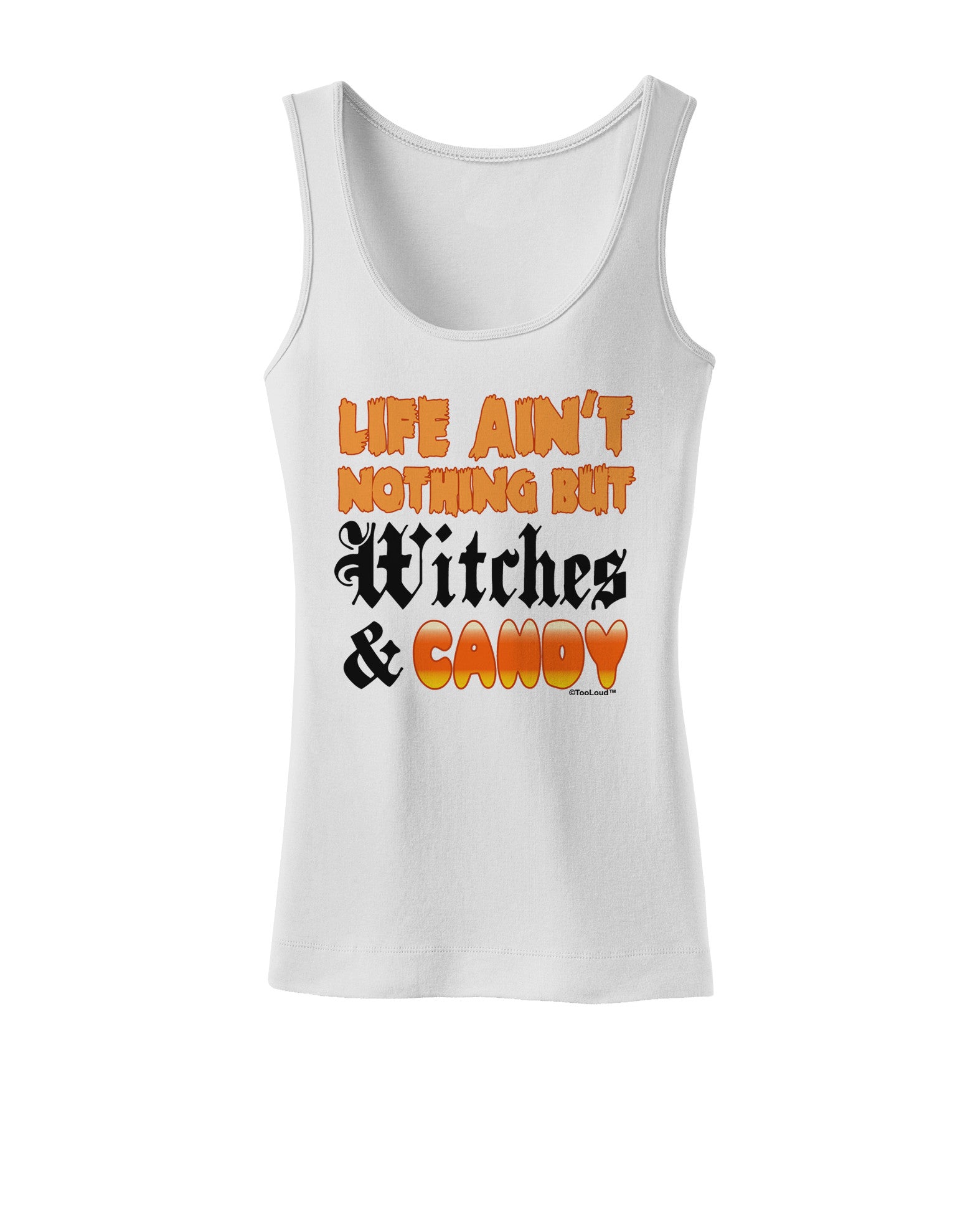 TooLoud Witches and Candy Color Womens Tank Top-Womens Tank Tops-TooLoud-White-X-Small-Davson Sales