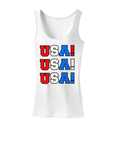 USA! USA! USA! Womens Tank Top-Womens Tank Tops-TooLoud-White-X-Small-Davson Sales