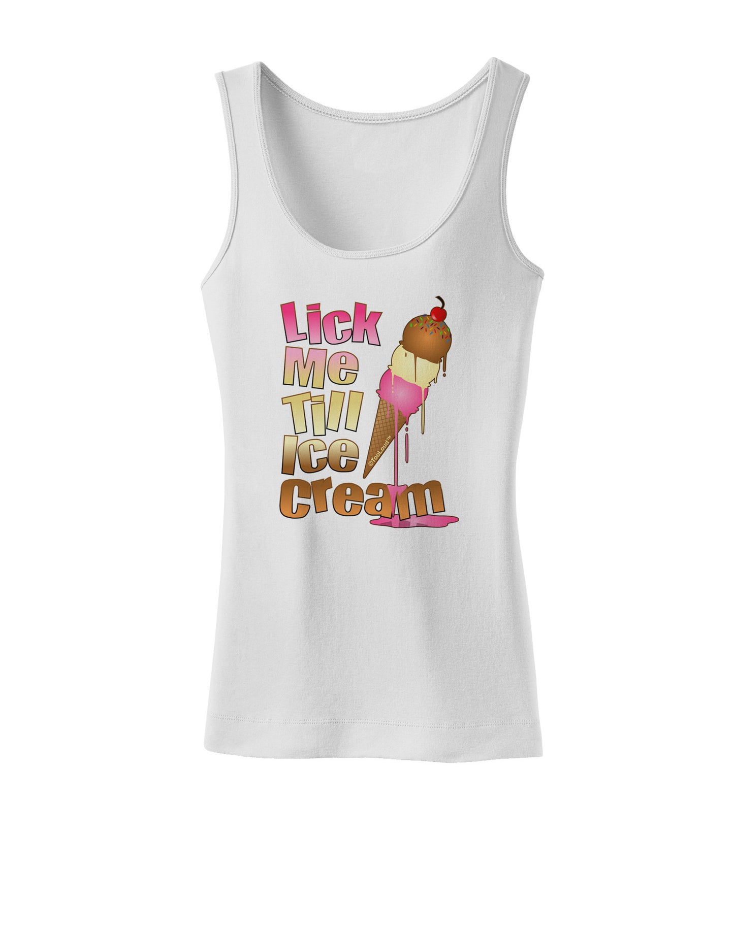 Lick Me Till Ice Cream Womens Petite Tank Top-Womens Tank Tops-TooLoud-White-X-Small-Davson Sales