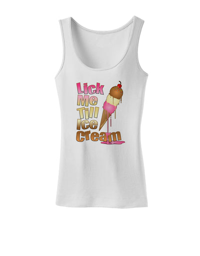 Lick Me Till Ice Cream Womens Petite Tank Top-Womens Tank Tops-TooLoud-White-X-Small-Davson Sales