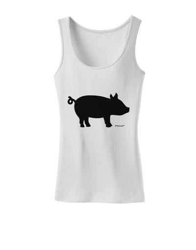 Pig Silhouette Design Womens Tank Top by TooLoud-Womens Tank Tops-TooLoud-White-X-Small-Davson Sales