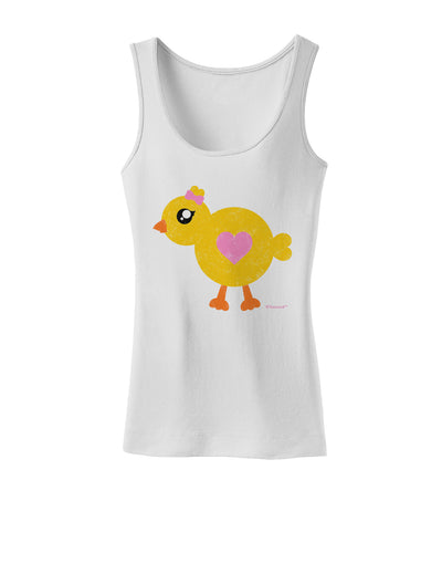 Cute Chick with Bow - Crayon Style Drawing Womens Tank Top by TooLoud-Womens Tank Tops-TooLoud-White-X-Small-Davson Sales