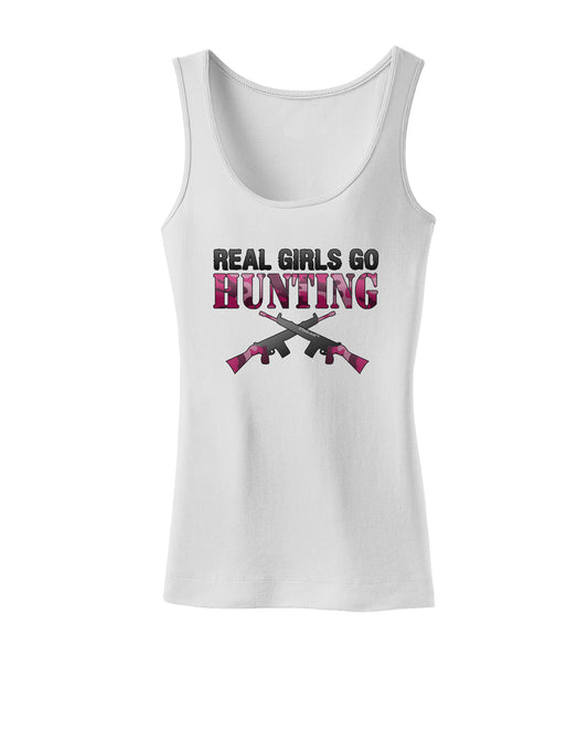 Real Girls Go Hunting Womens Petite Tank Top-TooLoud-White-X-Small-Davson Sales