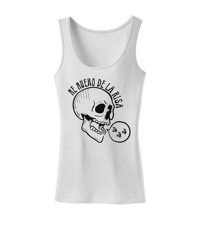 Me Muero De La Risa Skull Womens Petite Tank Top-Womens Tank Tops-TooLoud-White-X-Small-Davson Sales