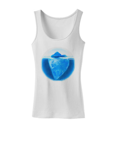 Iceberg Watercolor Womens Petite Tank Top-TooLoud-White-X-Small-Davson Sales