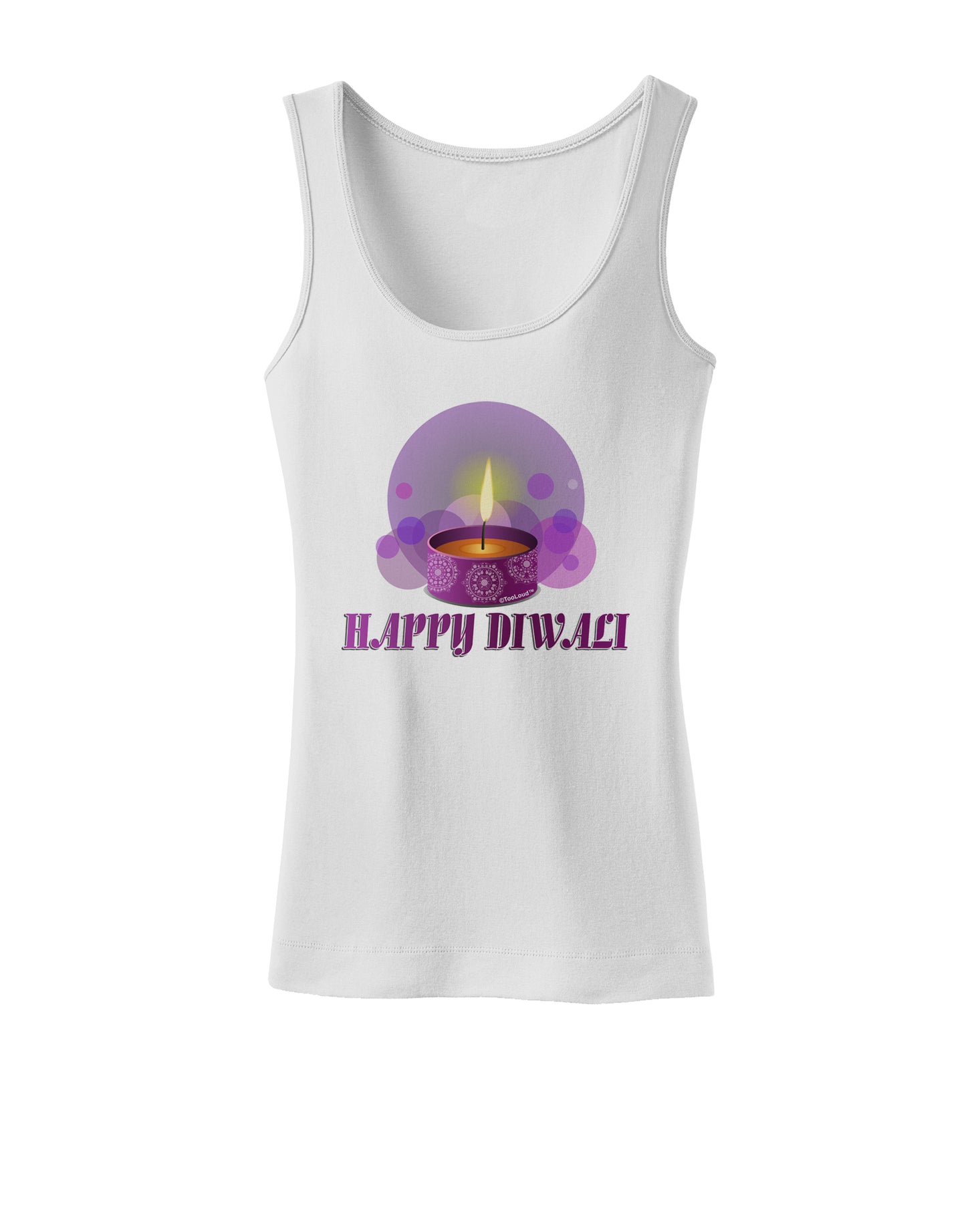 Happy Diwali Purple Candle Womens Petite Tank Top by TooLoud-TooLoud-White-X-Small-Davson Sales
