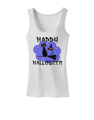 TooLoud Witch Cat Womens Tank Top-Womens Tank Tops-TooLoud-White-X-Small-Davson Sales