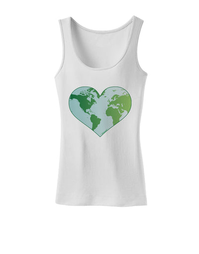 World Globe Heart Womens Tank Top-Womens Tank Tops-TooLoud-White-X-Small-Davson Sales