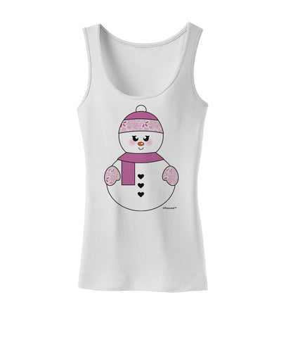 Cute Girl Snowman - Christmas Womens Tank Top by TooLoud-Womens Tank Tops-TooLoud-White-X-Small-Davson Sales