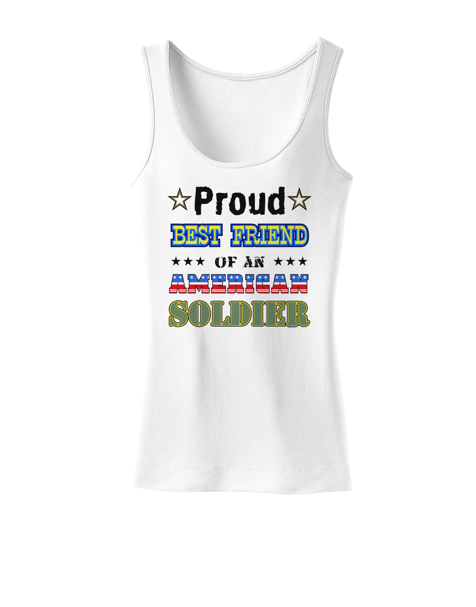 Proud Best Friend of an American Soldier Womens Tank Top-Womens Tank Tops-TooLoud-White-X-Small-Davson Sales