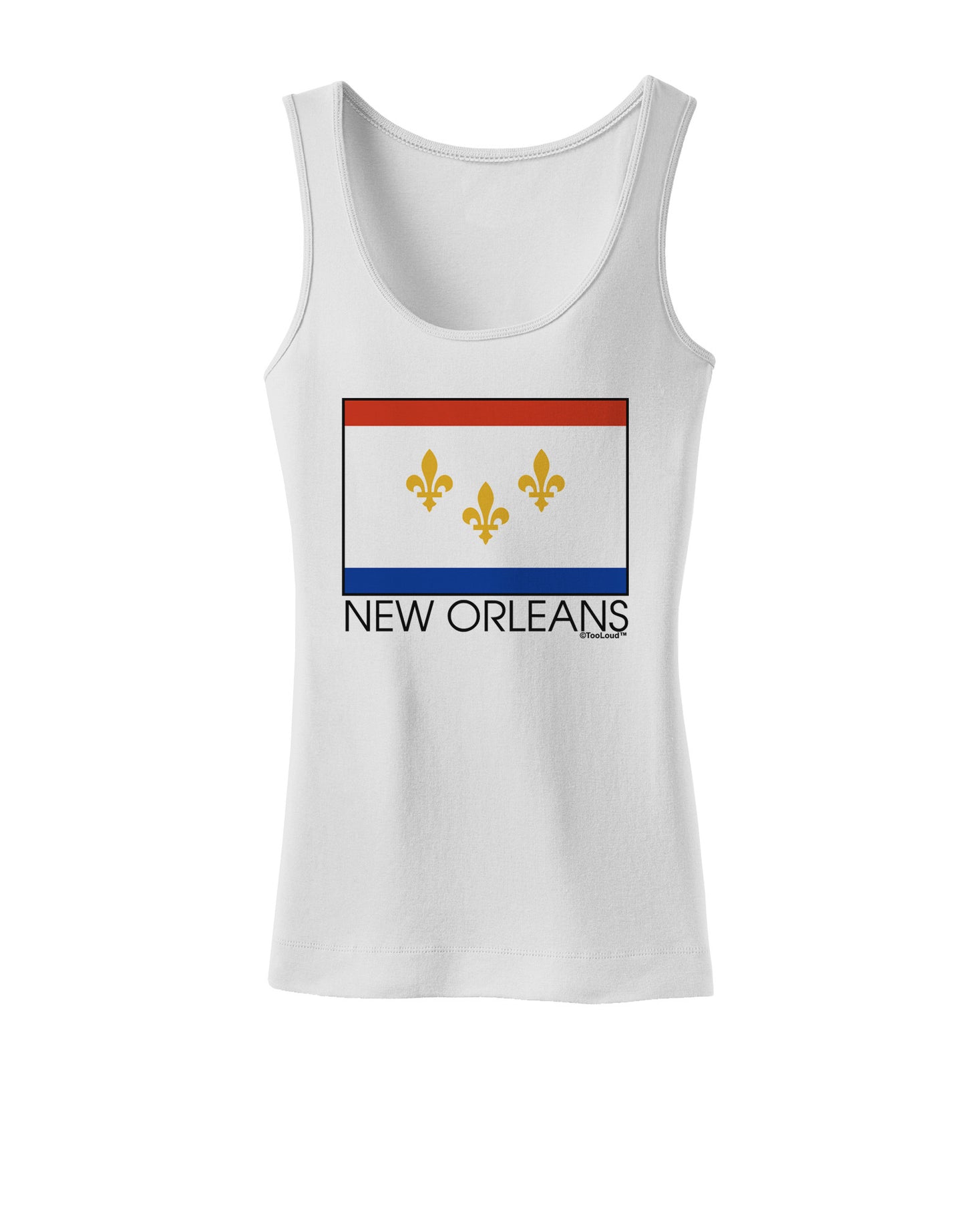 New Orleans Louisiana Flag Text Womens Petite Tank Top-TooLoud-White-X-Small-Davson Sales