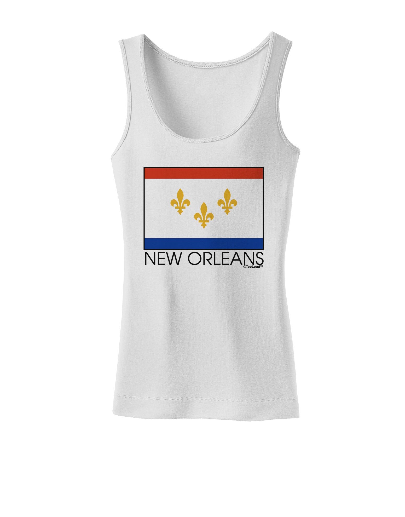New Orleans Louisiana Flag Text Womens Petite Tank Top-TooLoud-White-X-Small-Davson Sales