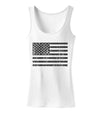 Distressed Black and White American Flag Womens Tank Top-Womens Tank Tops-TooLoud-White-X-Small-Davson Sales