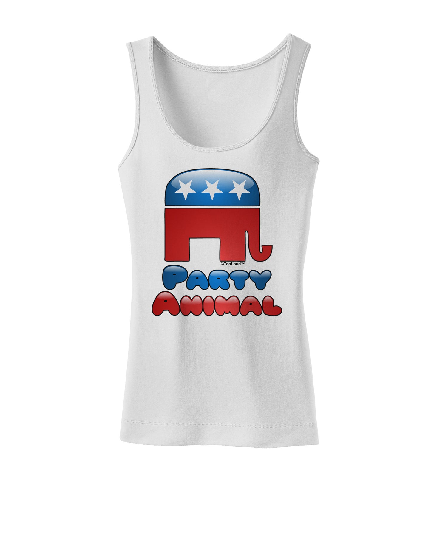Republican Party Animal Womens Petite Tank Top-TooLoud-White-X-Small-Davson Sales
