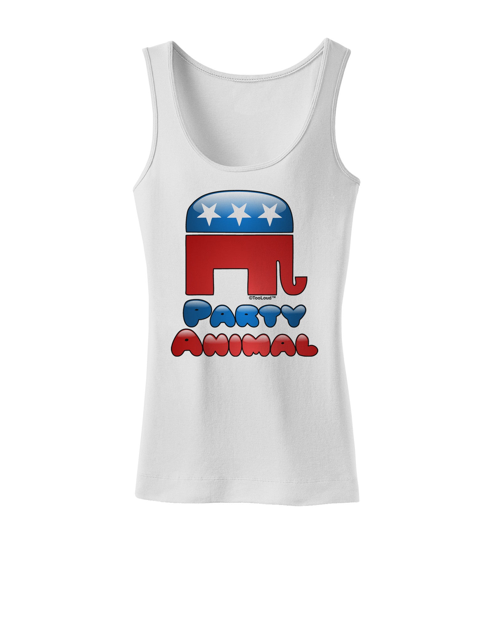 Republican Party Animal Womens Petite Tank Top-TooLoud-White-X-Small-Davson Sales