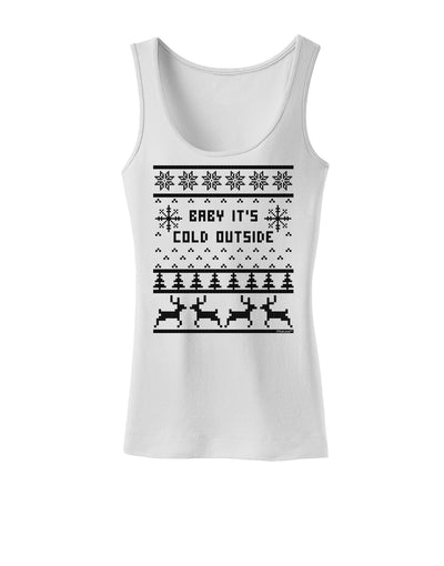 Baby It's Cold Outside Christmas Sweater Design Womens Tank Top-Womens Tank Tops-TooLoud-White-X-Small-Davson Sales