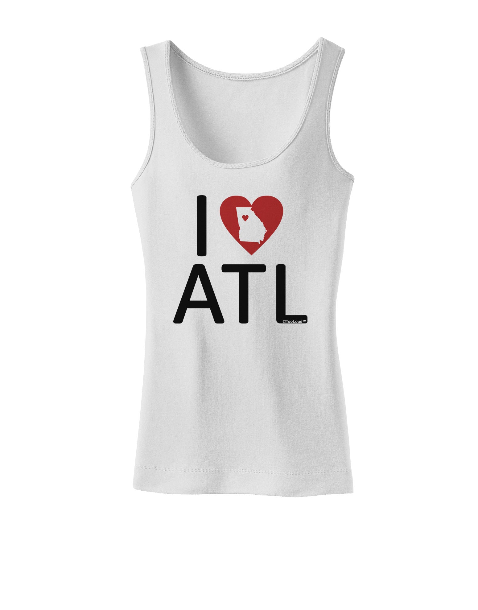 I Heart Atlanta Womens Petite Tank Top-TooLoud-White-X-Small-Davson Sales