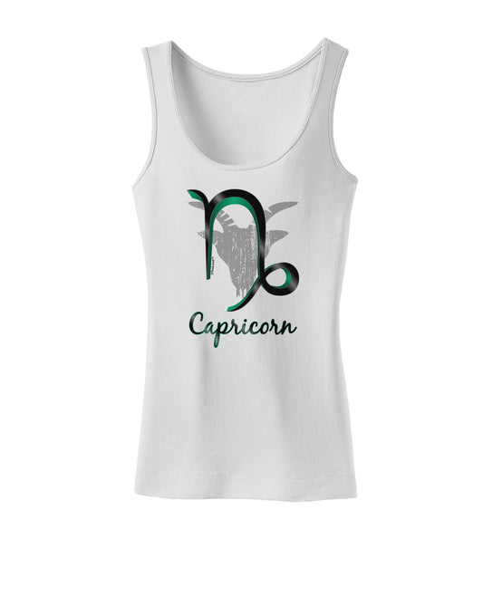 Capricorn Symbol Womens Petite Tank Top-TooLoud-White-X-Small-Davson Sales